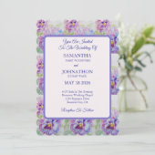 パンシーウォーターカラーフラワーフローラ結婚式招待状 招待状 (スタンド正面)