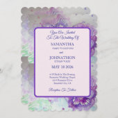 パンシーウォーターカラーフラワーフローラ結婚式招待状 招待状 (正面/裏面)