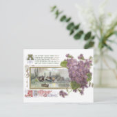 パンシーズアンドセリーネヴィネットヴィンテージ誕生日 ポストカード (スタンド正面)