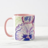パンシーパンシーパープルフラワーフローラピンクマザーズ マグカップ (左)