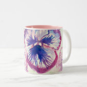 パンシーパンシーパープルフラワーフローラピンク ツートーンマグカップ (正面右)