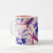 パンシーパンシーパープルフラワーフローラピンク ツートーンマグカップ (正面左)