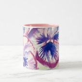 パンシーパンシーパープルフラワーフローラピンク ツートーンマグカップ (中央)