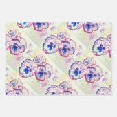 パンシーパンシーパープルフラワーフローラピンク ラッピングペーパーシート (正面2)