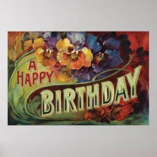 パンシーパンシーレインボーフラワーズフローラ ポスター