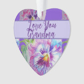 パンシーパープルウォーターかわいらしカラーフローラ花母 オーナメント (正面)