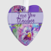 パンシーパープルウォーターかわいらしカラーフローラ花母 オーナメント (正面)