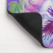 パンシーパープルウォーターかわいらしカラーフローラ花 マウスパッド (コーナー)