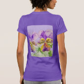 パンシーパープルヴィオラフローラ水彩花 Tシャツ (裏面)