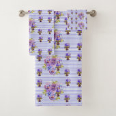 パンシーフラワーアクアストライプアートフローラ  バスタオルセット (インサイチュ)