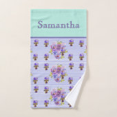 パンシーフラワーアクアストライプアートフローラ  バスタオルセット (ハンドタオル)