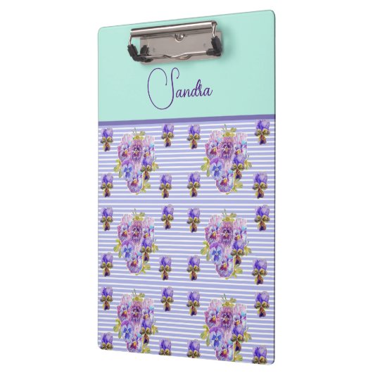 パンシーフラワーアクアフローラムカスタマイズ可能な名前 クリップボード (左)