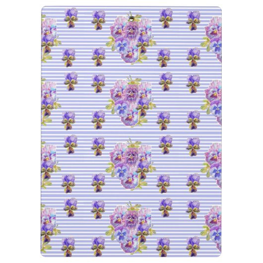 パンシーフラワーアクアフローラムカスタマイズ可能な名前 クリップボード (裏面)