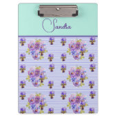 パンシーフラワーアクアフローラムカスタマイズ可能な名前 クリップボード (正面)