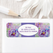 パンシーフラワーアートウォーターカラー差出人住所ラベル ラベル (インサイチュ)