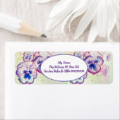 パンシーフラワーアートウォーターカラー差出人住所ラベル ラベル (インサイチュ)