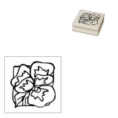 パンシーフラワースケッチ ラバースタンプ (押印)
