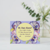 パンシーフラワーズ新住所はがき引っ越し中  ポストカード (スタンド正面)