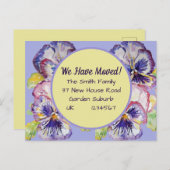 パンシーフラワーズ新住所はがき引っ越し中  ポストカード (正面/裏面)