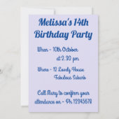 パンシーフラワーズ誕生日子供ガールズパープルフローラ 招待状 (裏面)