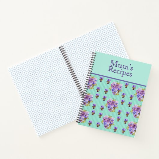 パンシーフラワーフローラムームレシピジャーナルノート ノートブック (内部)
