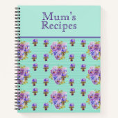パンシーフラワーフローラムームレシピジャーナルノート ノートブック (正面)