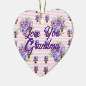 パンシーフラワーフローラ愛おばあちゃん装飾 セラミックオーナメント (左)