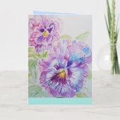 パンシーヴィオラヴィオレットフローラパープルウォーターカラー カード (裏面)