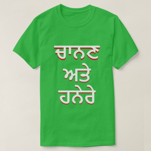 パンジャビの明暗(ਚਾਨਣ ਅਤੇ ਹਨੇਰੇ) Tシャツ (デザイン正面)