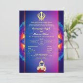 パンジャビシーク結婚ズアナンドカラージゴールデン 招待状 (スタンド正面)