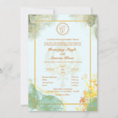 パンジャビシーク結婚ズアナンドカラージゴールデン 招待状 (正面)