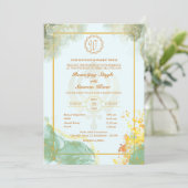 パンジャビシーク結婚ズアナンドカラージゴールデン 招待状 (スタンド正面)