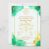 パンジャビシーク結婚ズアナンドカラージゴールデン 招待状 (正面)