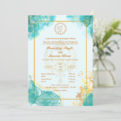 パンジャビシーク結婚ズアナンドカラージゴールデン 招待状 (スタンド正面)