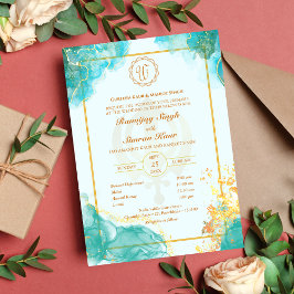 パンジャビシーク結婚ズアナンドカラージゴールデン 招待状