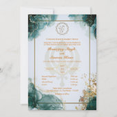 パンジャビシーク結婚ズアナンドカラージゴールデン 招待状 (正面)