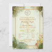 パンジャビシーク結婚ズアナンドカラージゴールデン 招待状 (正面)