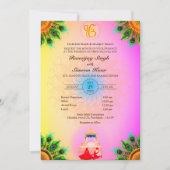 パンジャビシーク結婚ズアナンドKaraj孔雀フェザー 招待状 (正面)