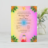 パンジャビシーク結婚ズアナンドKaraj孔雀フェザー 招待状 (スタンド正面)