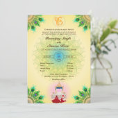 パンジャビシーク結婚ズアナンドKaraj孔雀フェザー 招待状 (スタンド正面)