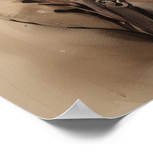 パンジャビ誇りを持ったシーク族の戦士ウォーター絵画カラー ポスター (角)