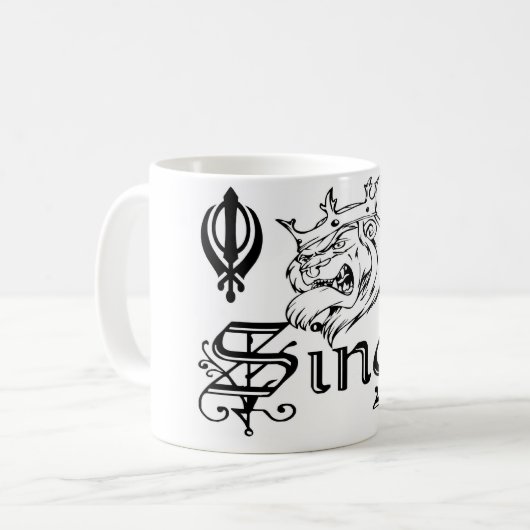 パンジャブ人のKhandaシーク教徒のKhalsaのデザインの商品 コーヒーマグカップ (正面左)