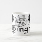 パンジャブ人のKhandaシーク教徒のKhalsaのデザインの商品 コーヒーマグカップ (中央)