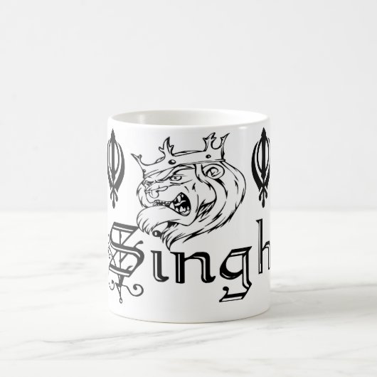 パンジャブ人のKhandaシーク教徒のKhalsaのデザインの商品 コーヒーマグカップ (中央)