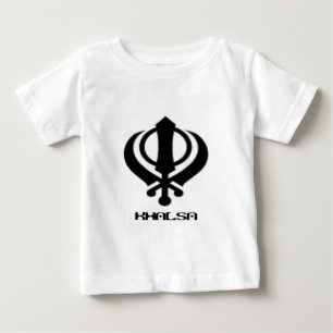パンジャブ人のKhandaシーク教徒のKhalsaのデザインの商品 ベビーTシャツ