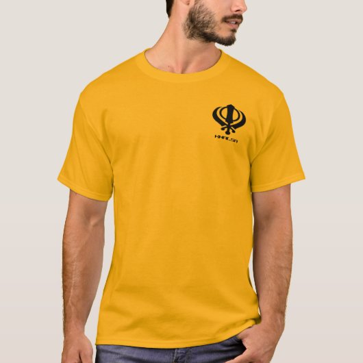 パンジャブ人のKhandaシーク教徒のKhalsaのデザインの商品 Tシャツ (正面)