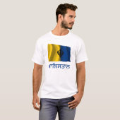 パンジャブ語の名前のKhalistanの振る旗 Tシャツ (正面フル)
