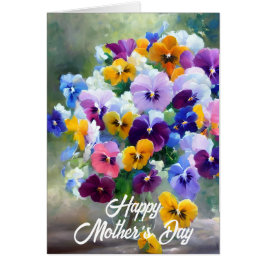 パンジーお母さんの日のグリーティングカード