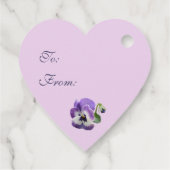 パンジーからハートギフトメッセージカードあなたのテキスト フェイバータグ (裏面)