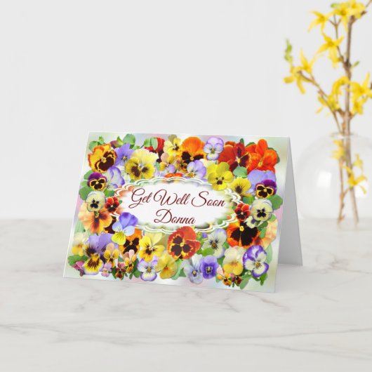 パンジーかわいらしはグリーティングカードを上手に取得 カード (黄色い花)